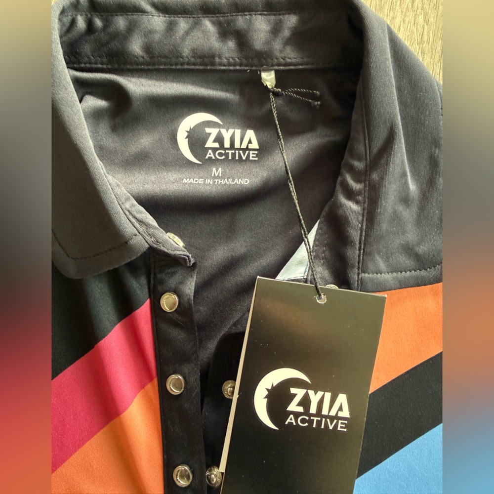 Zyia Active Women’s Clubhouse Polo Rainbow Golf Shirt Large - Picture 6 of 7
